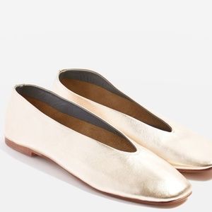 Topshop Gold Kick Ballet Flat Glove Shoe